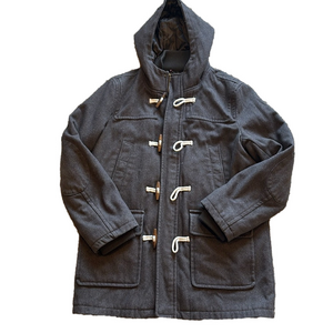 Tommy Hilfiger Vintage Large Wool Brown Quilted Hooded Jacket